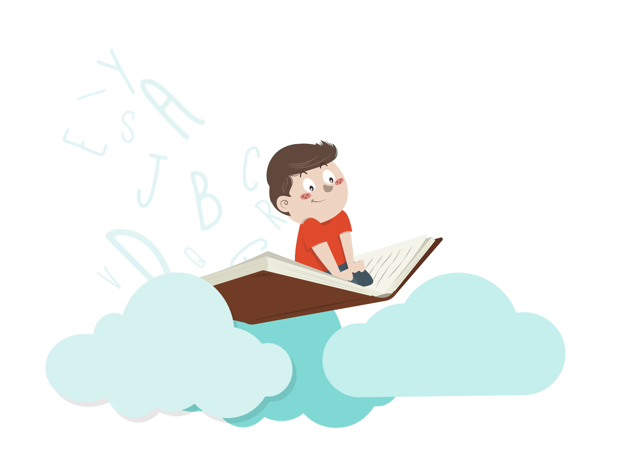 Open Sesame character flying on a book